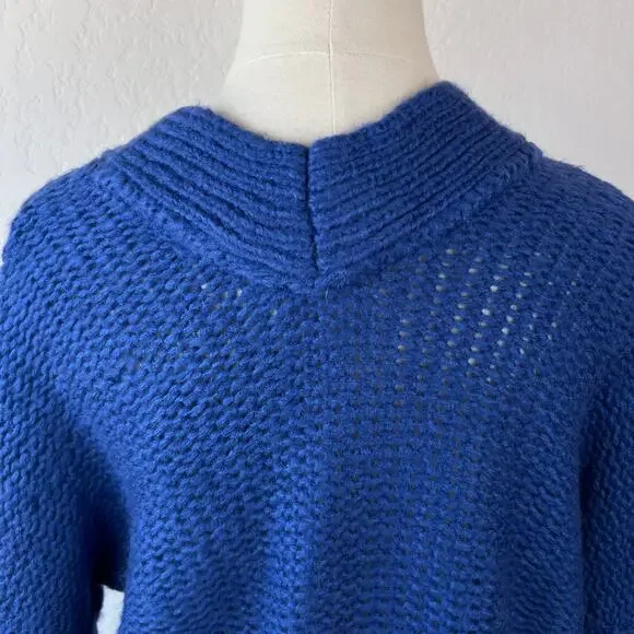 NWT RD Style Oversized Cable Knit Button Up Cardigan size Medium Royal Blue - Picture 7 of 10